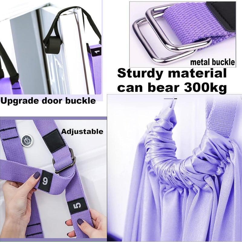 tchrules Leg Stretcher Strap, Backbend Training Belt with Door Anchor, Flexibility Trainer Stretching Equipment Assist Stretch Strap for Fitness Gymnastics Dance Aerial Yoga Ballet - Image 3